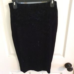 Black Velvet Midi Skirt